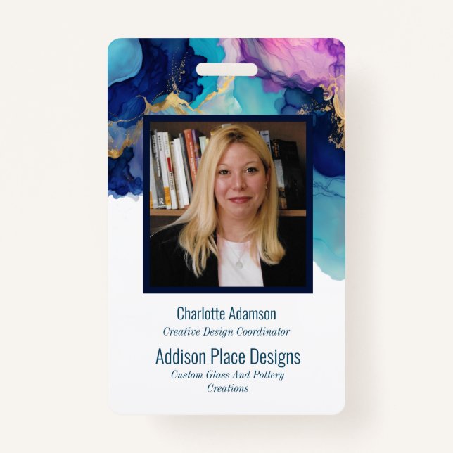 Crachá de Segurança de Funcionário com Imagem Abst (Frente)