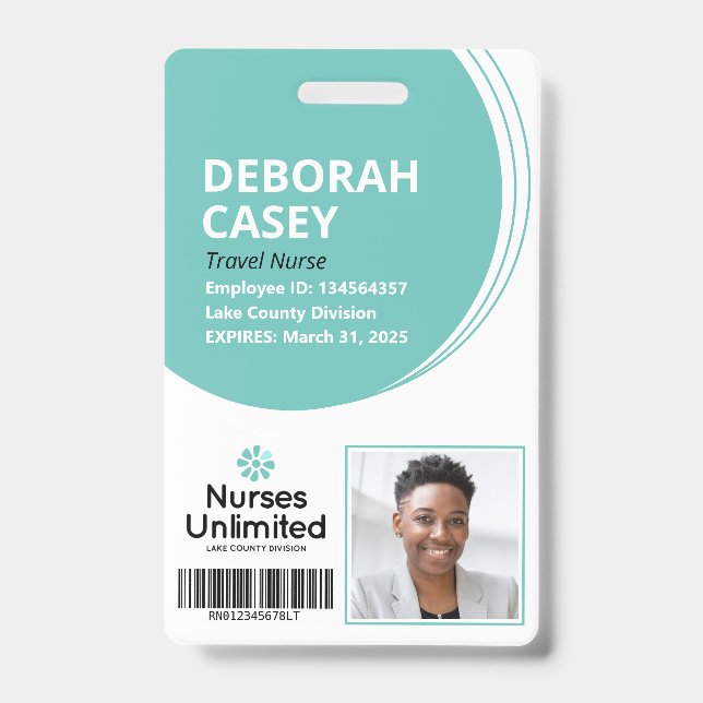 Crachá de Segurança de ID de Funcionário com Foto  (Frente)