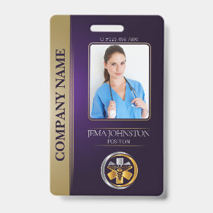 Crachá de Segurança Foto do Funcionário Código QR