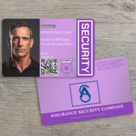 Crachá de Segurança Personalizado Roxo com Foto