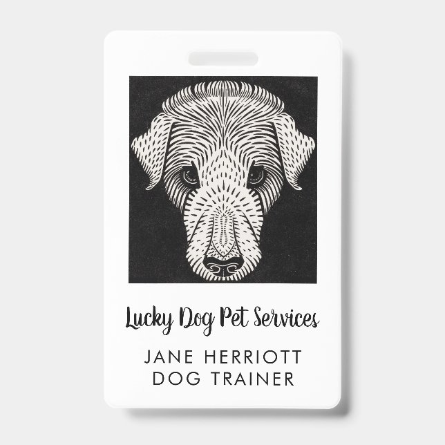 Crachá de Serviços Pet do Treinador de Cães (Frente)