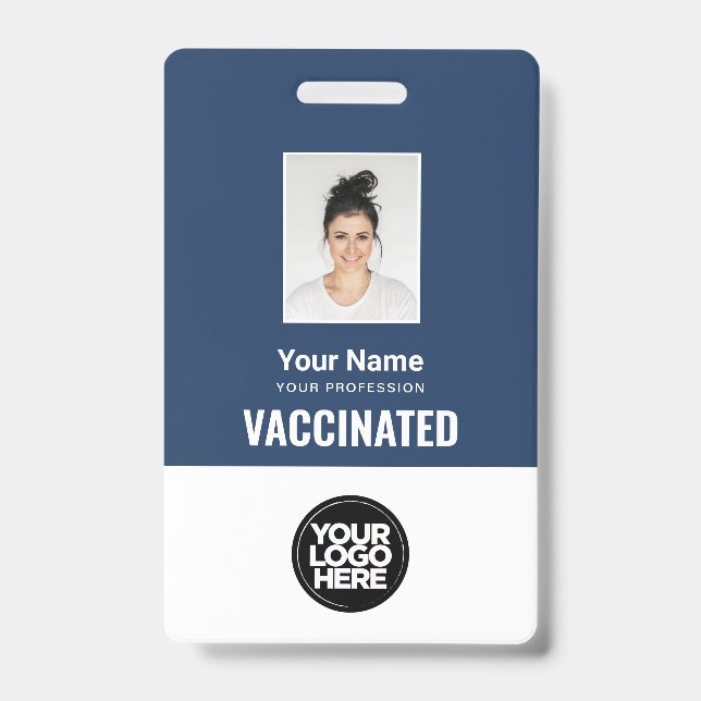 Crachá de Vacinação Personalizado para Funcionário (Frente)