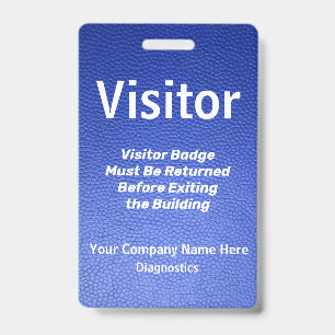 Crachá de Visitante Blue Leather Design