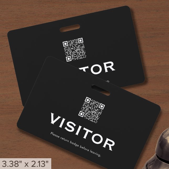 Crachá de Visitante com Código QR Profissional (Criador carregado)