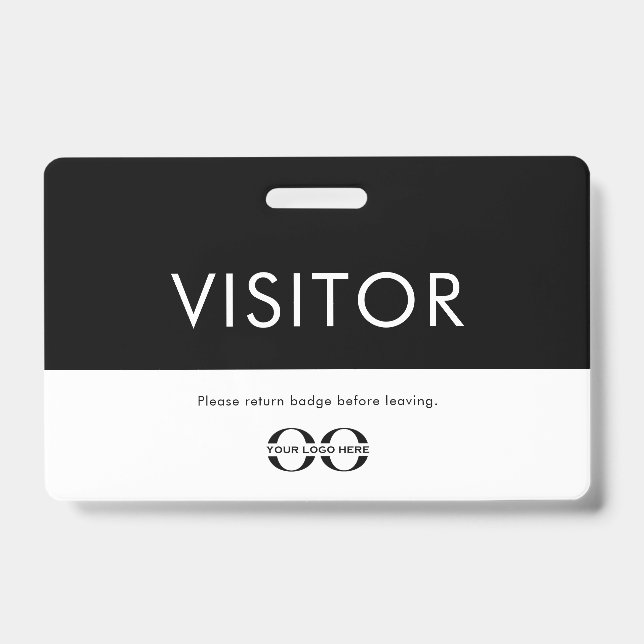 Crachá de Visitante com Logotipo da Empresa (Frente)
