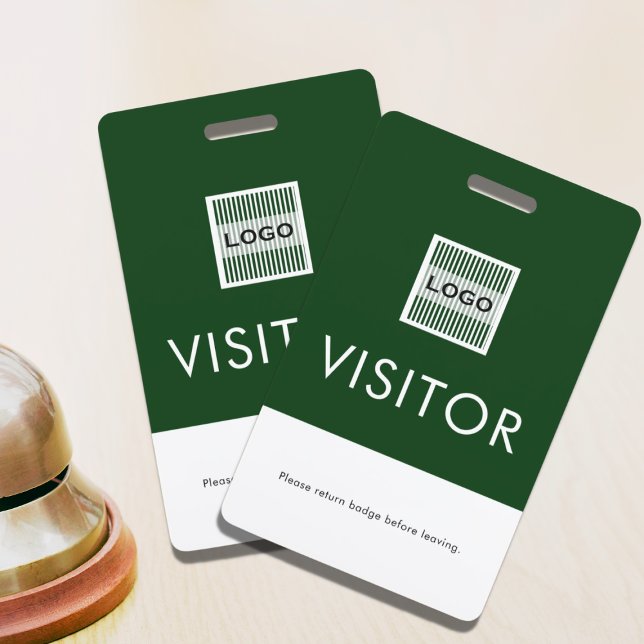 Crachá de Visitante com Logotipo da Empresa Verde  (Criador carregado)