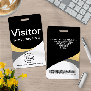 Crachá de visitante corporativo código de barras I