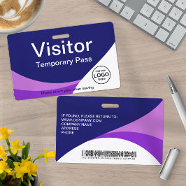 Crachá de Visitante Corporativo Código de Barras P
