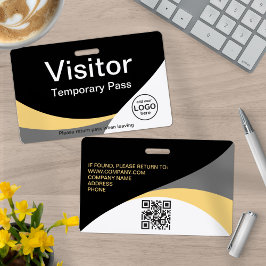 Crachá de Visitante Corporativo Código QR Personal