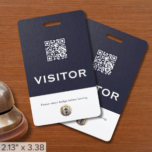 Crachá de Visitante de Código QR de Logotipo da Em