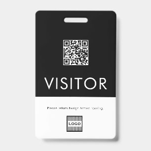 Crachá de Visitante de Código QR para Logotipo Per