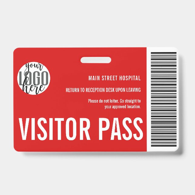 Crachá de Visitante de Empresa Personalizada com C (Frente)