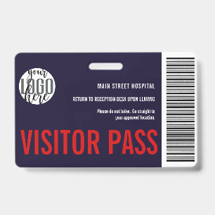Crachá de visitante de empresa personalizado com c