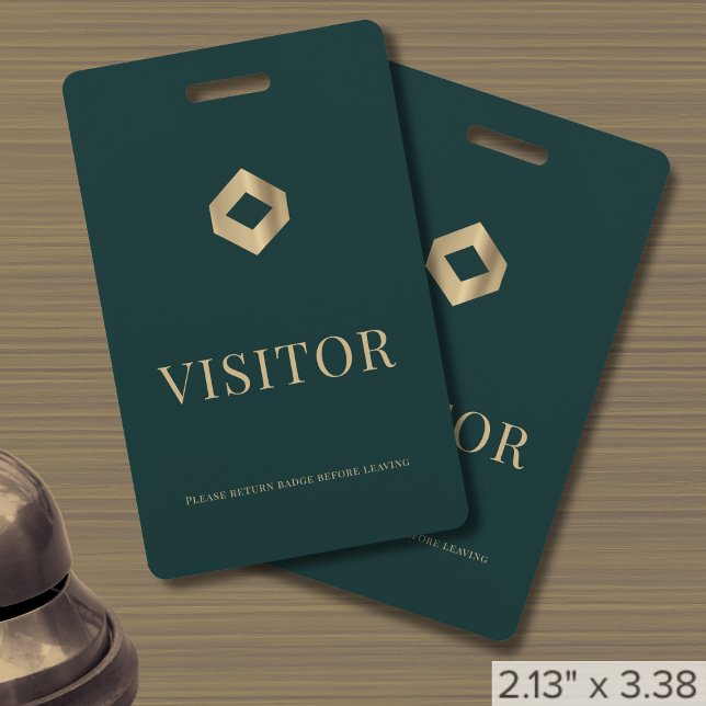 Crachá de Visitante de Logotipo Empresarial (Criador carregado)