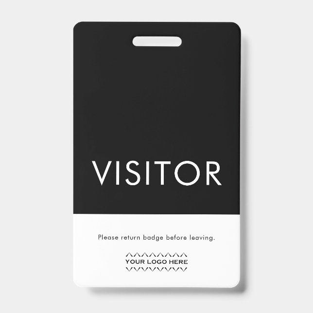 Crachá de visitante de logotipo personalizado (Frente)