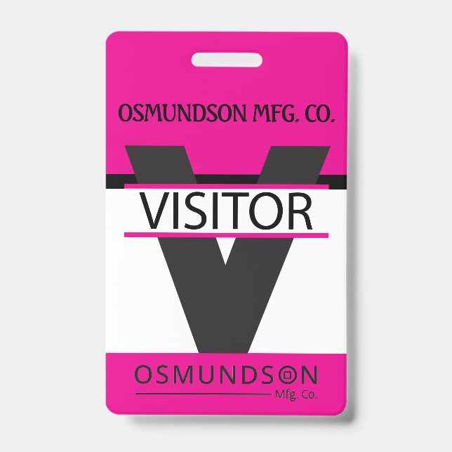 Crachá de Visitante Personalizado com seu Logotipo (Frente)