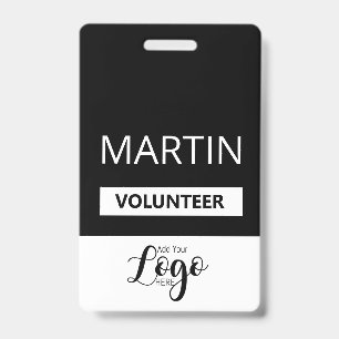 Crachá de Voluntário Etiqueta de Nome Personaliz