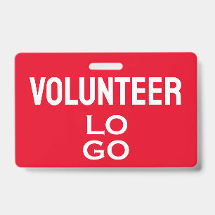 Crachá de Voluntário Vermelho com Logotipo Persona