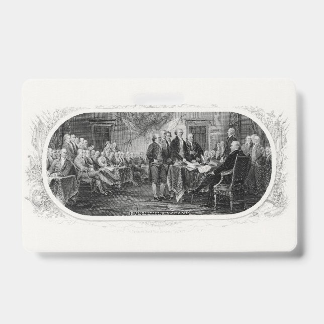 Crachá Declaração de Independência: Nota de 2 Dólares, Gr (Frente)