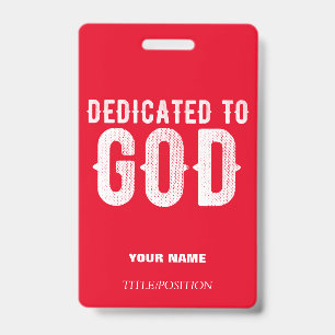 CRACHÁ DEDICADO A DEUS VERMELHO LEGAL PERSONALIZÁVEL BRAN