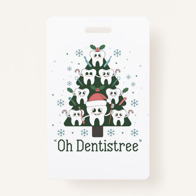 Crachá Dente de Árvore Dentista de Natal (Frente)