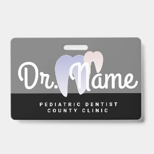Crachá Dentista Moderno Odontopediatra Dente Ombre