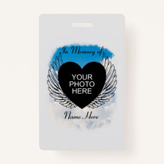 Crachá Descanse em paz em memória de alas e nuvens