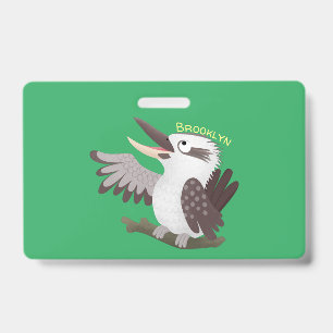 Crachá Desenho animado engraçado e fofo de kookaburra rin