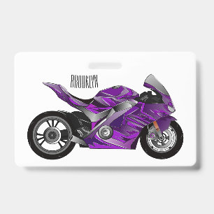 Crachá Desenho de motocicleta esportiva roxa
