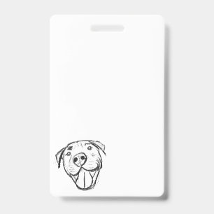 Crachá desenho pitbull simples amantes de cães preto e br