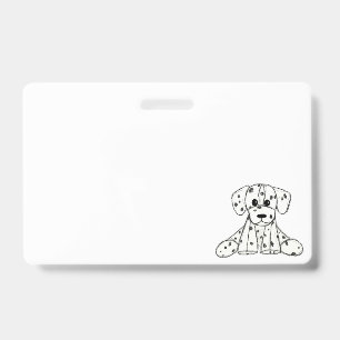 Crachá Desenho simples de um cão dalmata de pelúcia em pr
