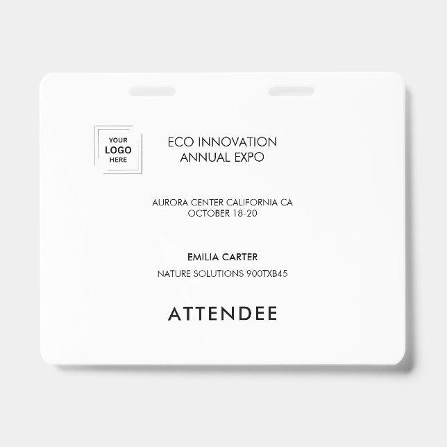 Crachá Design de Identidade de Acesso a Eventos de Exposi (Frente)