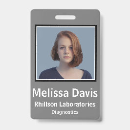 Crachá Design Vertical da Cinza de Aço de ID do Funcionár