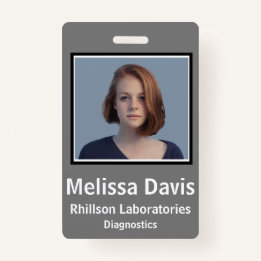 Crachá Design Vertical da Cinza de Aço de ID do Funcionár