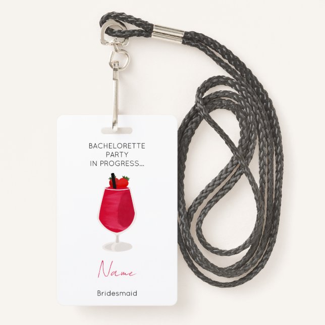 Crachá Despedida de Solteira Fim de Semana das Meninas Da (Frente com cordão)