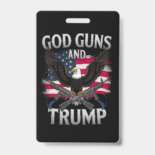 Crachá Deus Armas E Trump Águia Bandeira Americana Vintag