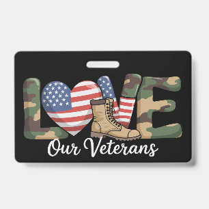 Crachá Dia de Amor aos Nossos Veteranos Bandeira American