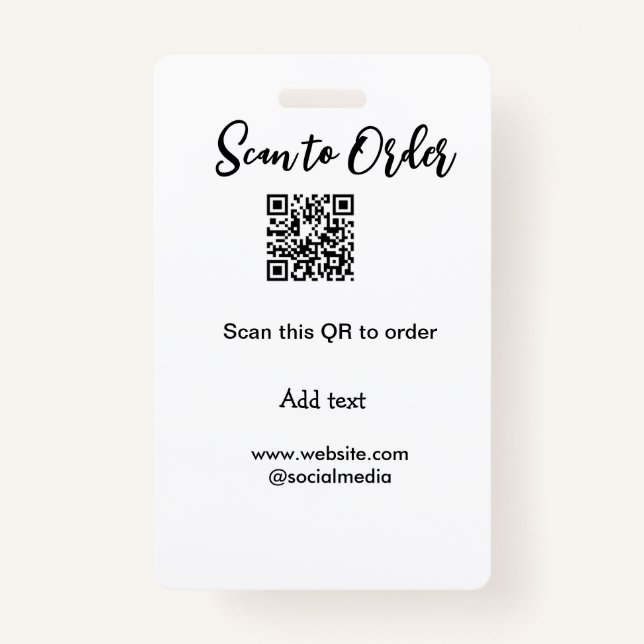 Crachá Digitalizar para fazer a varredura do código QR ad (Frente)