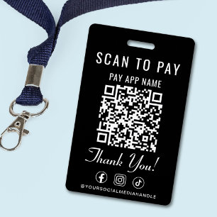 Crachá Digitalizar para Pagar Código QR Mídia Social Pret