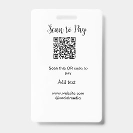 Crachá Digitalizar para pagar digitalizar código QR adici