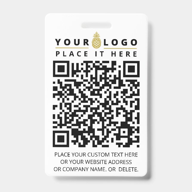 Crachá Digitalize agora com QR Code | Texto Moderno com L (Frente)