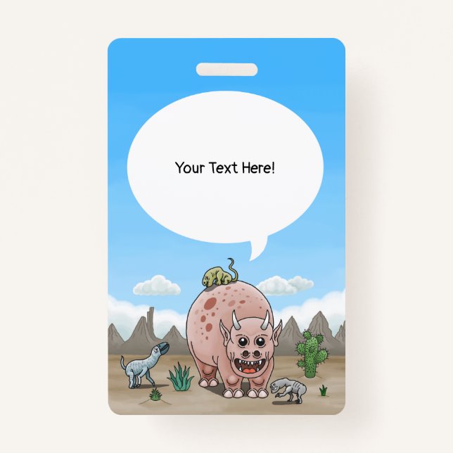 Crachá Dinossauros Fantásticos no Deserto (Frente)