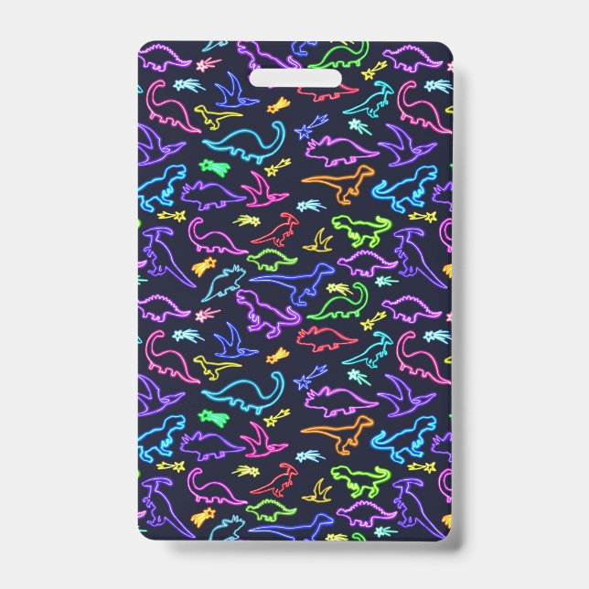 Crachá Dinossauros Neon (Frente)