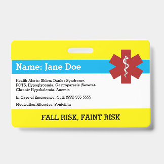 Crachá Distintivo de Alerta Médico