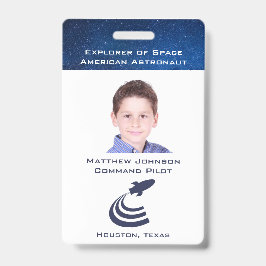 Crachá Distintivo de Astronauta Personalizado para Crianç