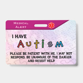 Crachá Distintivo de Autismo rosa