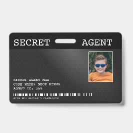 Crachá Distintivo de Espião Agente Secreto - PRETO