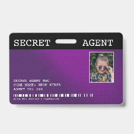 Crachá Distintivo de Espião Agente Secreto - ROXO