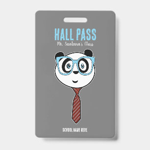 Crachá Distintivo de Hall Pass Panda Nerd
