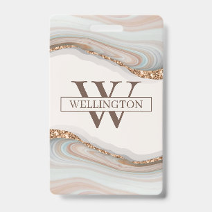 Crachá Distintivo de Mármore de Ágata